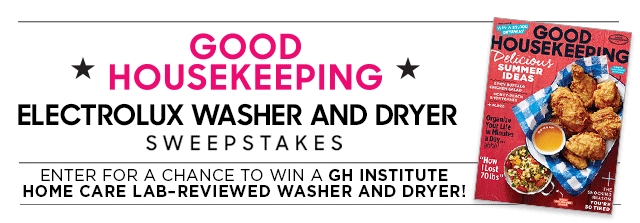 Good Housekeeping Electrolus Washer and Dryer Sweepstakes! Enter for a chance to win a GH Institute Home Care Lab-Reviewed Washer and Dryer!