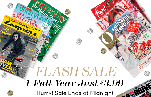 1 full year of magazines for $3.99