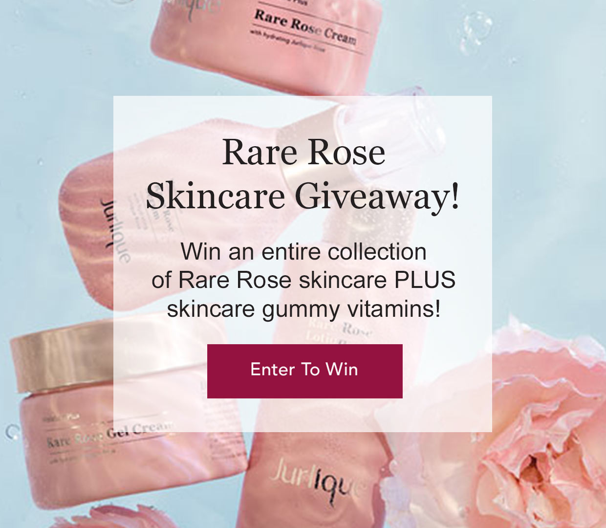 Enter the Rare Rose Skincare Giveaway! Win an entire collection of Rare Rose skincare PLUS skincare gummy vitamins. Enter now!