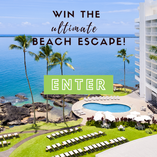 Enter to win the Ultimate Beach Escape! Prize includes: Five nights in an oceanview room at the Grand Naniloa Resort in Hawaii, daily Breakfast, golf, snorkeling, and cocktails at the Resort, a Couples Adventure, $500 Airfare Credit, and a six month supply of Youtheory collagen. Enter now!