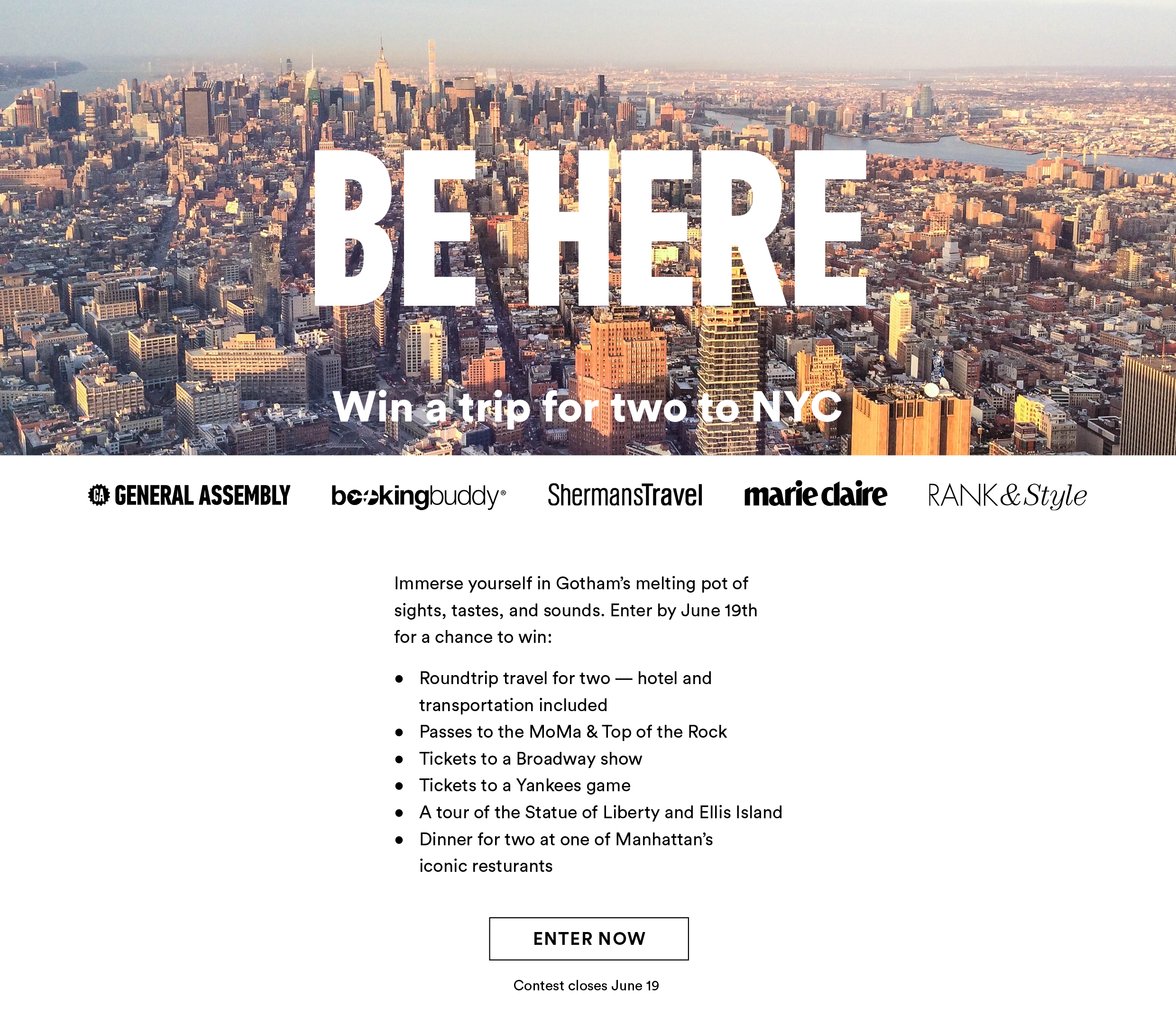 Win A Trip for 2 to NYC!