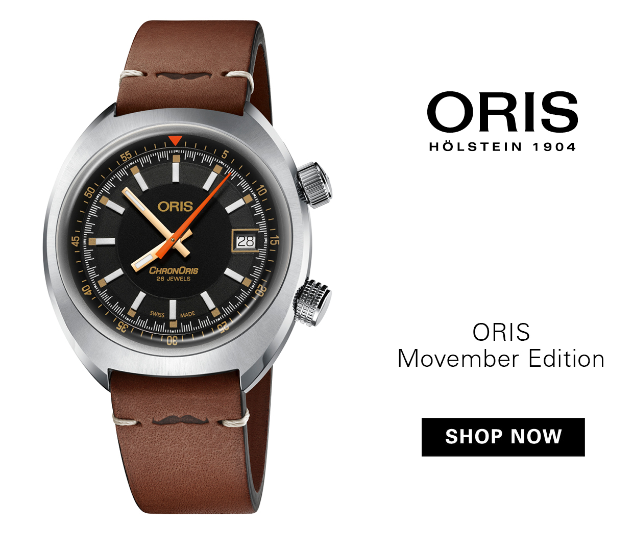 Check Out the ORIS Movember Edition. Shop Now!