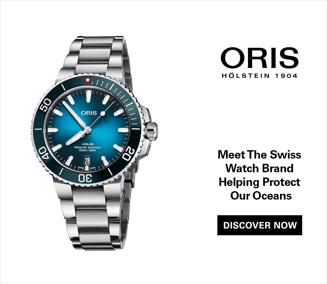 Discover the Oris Aquis Clean Ocean Limited Edition! The Clean Ocean Limited Edition is based on the high-functioning Oris Aquis diver's watch. Each of the 2,000 pieces created carries a unique medal made of recycled plastic inserted into the case back. Shop now!