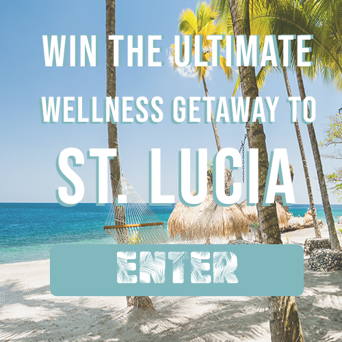 Three days in paradise + products that will make you look and feel great! Prize Package includes: Three night stay for two at the beautiful Anse Chastanet in St Lucia daily breakfast, yoga and spa Treatment for two (Hotel accommodations valued at $3750), $200 to shop Pause Well-Aging's collection of science backed skincare products, $200 to shop Lifetherapy's luxurious products that care equally for your body and mind, $200 gift card to shop Nutritious Life, $200 gift card from The Woolfer and free membership to The Woolfer, $200 from In the Groove to use toward travel, and a $200 gift card from Spa Week.