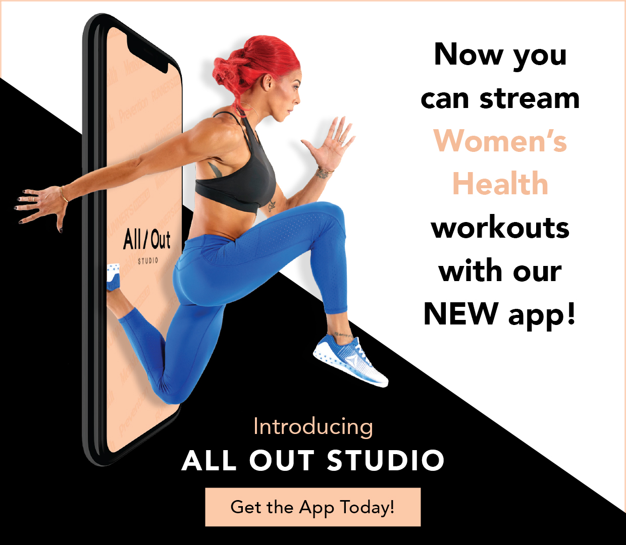 Introducing All Out Studio! Get hundreds of on-demand workout classes with certified trainers. 